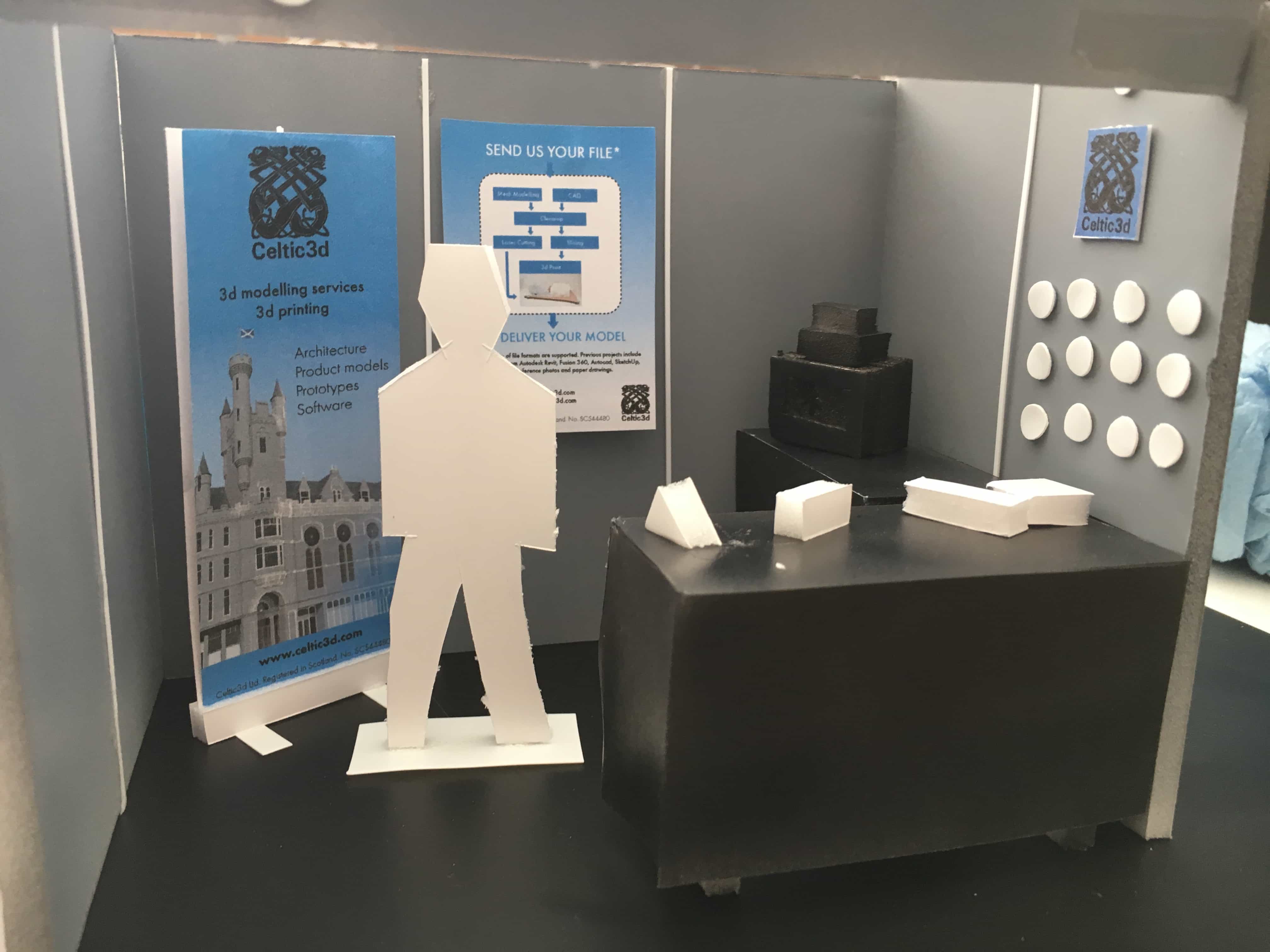 Mock up of the Celtic3d stand at TUBS17