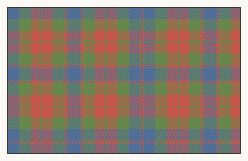 Red Fraser tartan in ancient colours