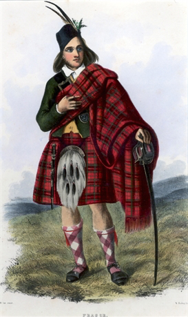 The Fraser plate from R.R. McIan's The Clans of the Scottish Highlands, 1845.