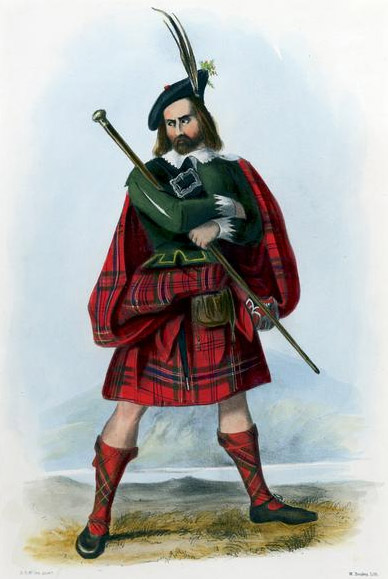 The MacLean plate from R.R. McIan's The Clans of the Scottish Highlands, 1845.