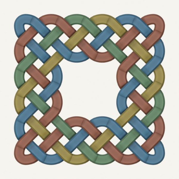 Bevelled panel frame, rendered by Celtic3d Knotwork
