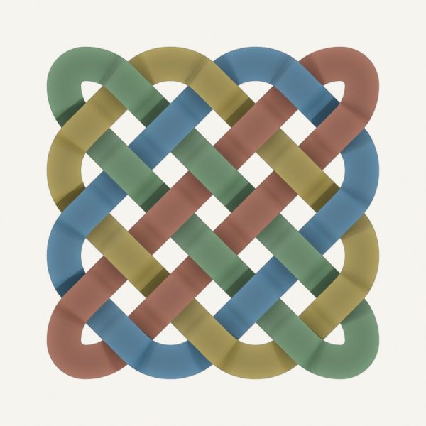 Four-by-four plait, rendered by Celtic3d Knotwork