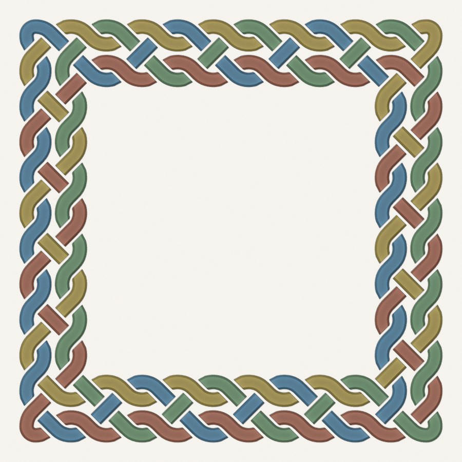 A border frame in relief mode, bevelled profile (Pro)